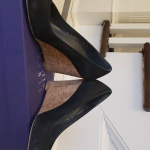 Stuart weitzman black swoon wedge shoe